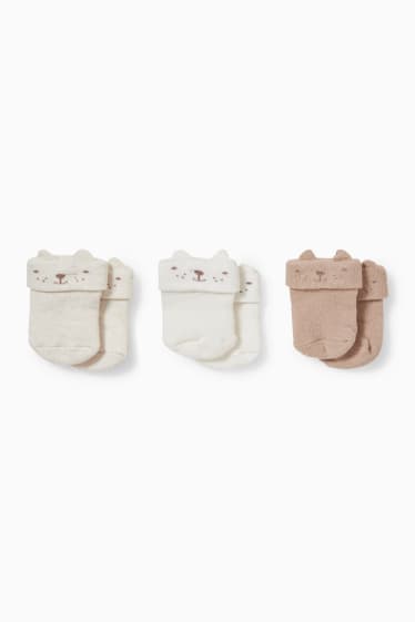 Babys - Multipack 3er - Baby-Socken - Winter - grau-braun