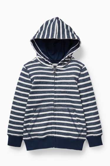 Children - Zip-through sweatshirt with hood - recycled - dark blue