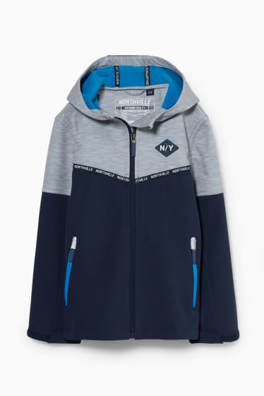 Children - Softshell jacket with hood - dark blue