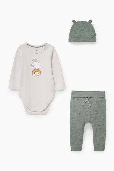Babies - Baby outfit - 3 piece - dark green / cremewhite
