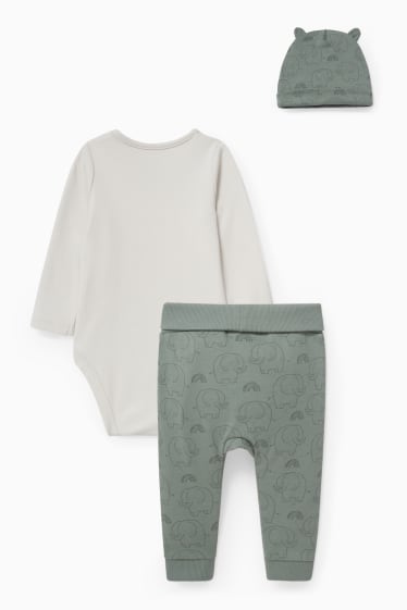 Babies - Baby outfit - 3 piece - dark green / cremewhite