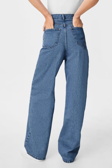 Damen - Wide Leg Jeans - recycelt - jeansblau