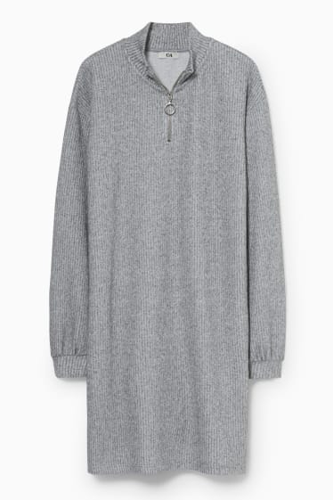 Donna - Vestito di felpa - grigio melange