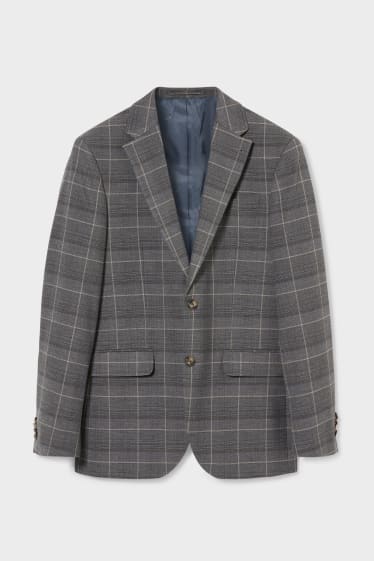 Hommes - Veste à coordonner - regular fit - Flex - à carreaux - gris / marron