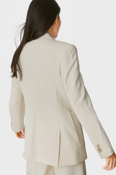 Dames - Business-blazer met schoudervullingen - crème wit
