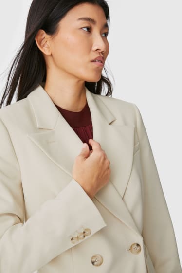Women - Business blazer with shoulder pads - cremewhite