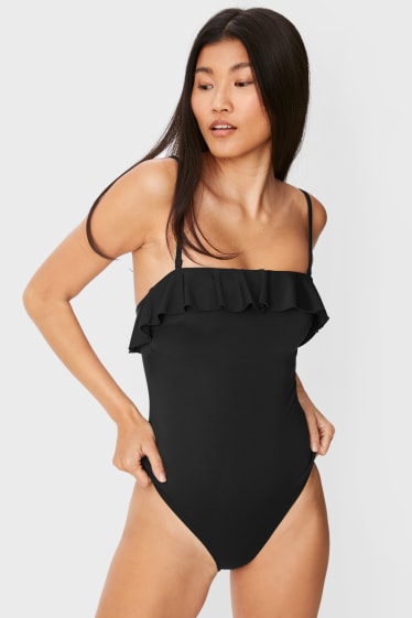 Kobiety - Modelujący strój kąpielowy - wyściełany - czarny