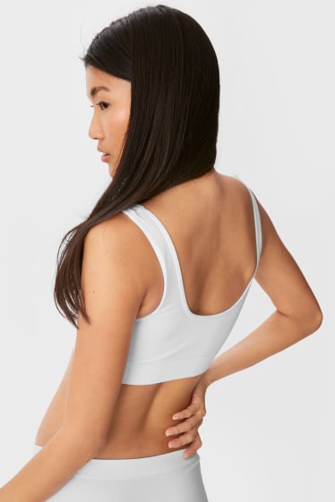Women - Multipack of 2 - crop top - padded - seamless - white