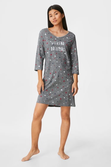 Donna - Confezione da 2 - camicia da notte - grigio melange