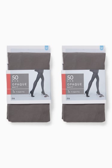 Women - Multipack of 2 - tights - 50 denier - dark gray