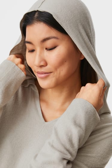 Women - Pyjama top with hood - beige