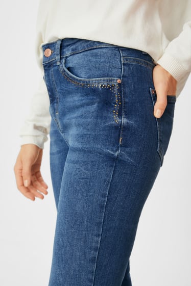Mujer - Slim jeans - con brillos - vaqueros - azul claro