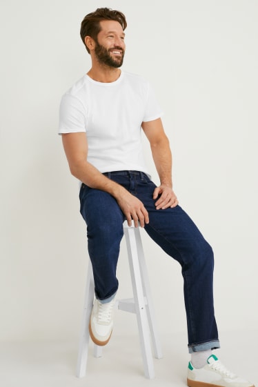 Pánské - Straight jeans - flex - LYCRA® - džíny - tmavomodré