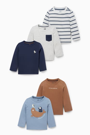 Babies - Multipack of 5 - baby long sleeve top - dark blue