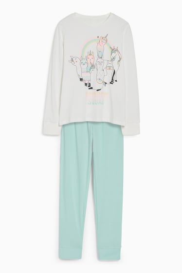 Kinder - Pyjama - 2 teilig - cremeweiß