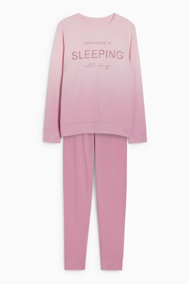 Children - Pyjamas - 2 piece - shiny - rose