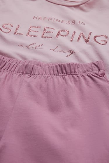 Children - Pyjamas - 2 piece - shiny - rose