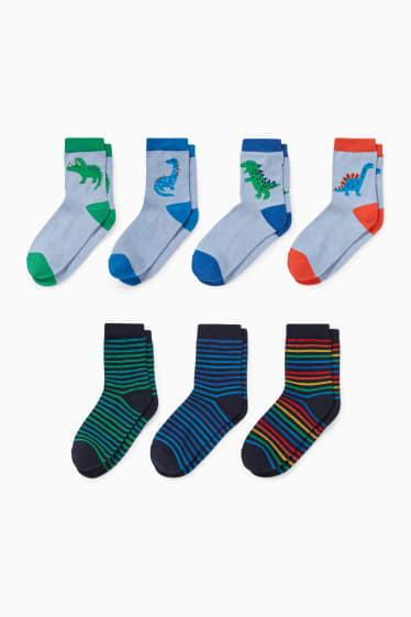 Kinderen - Set van 7 paar - sokken - lichtblauw
