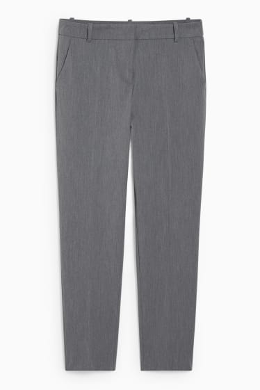 Dámské - Business kalhoty - slim fit - šedá-žíhaná
