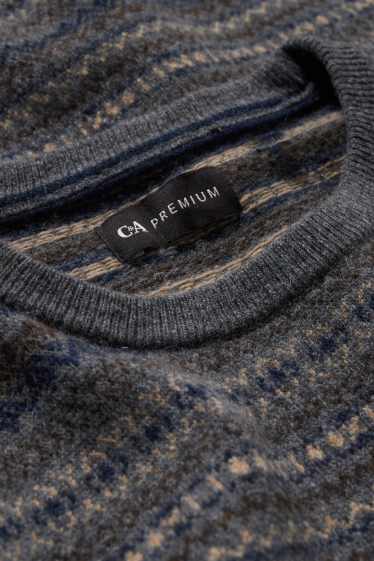 Men - Jumper - wool blend - gray-melange