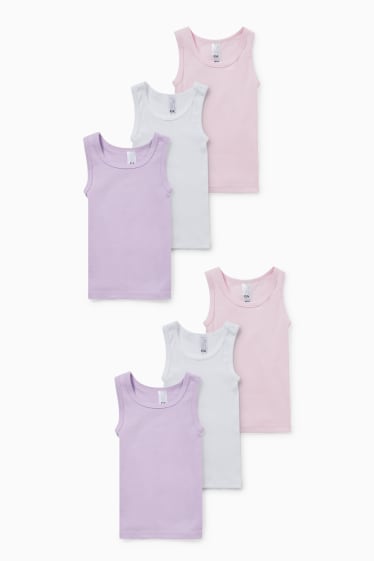 Niños - Pack de 6 - camisetas interiores - rosa