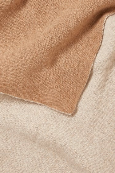 Women - Scarf with cashmere - wool blend  - beige