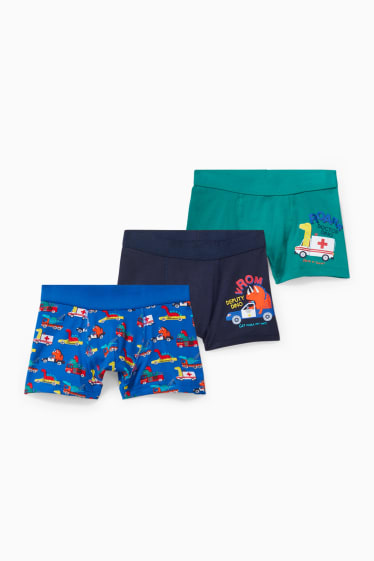 Children - Multipack of 3 - dinosaur - boxer shorts - green