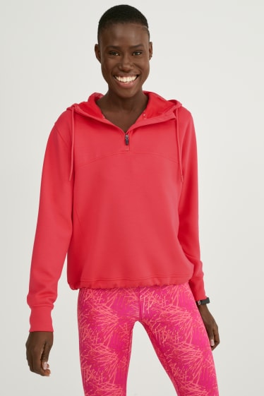 Damen - Funktions-Sweatshirt mit Kapuze - Running - 4 Way Stretch - pink
