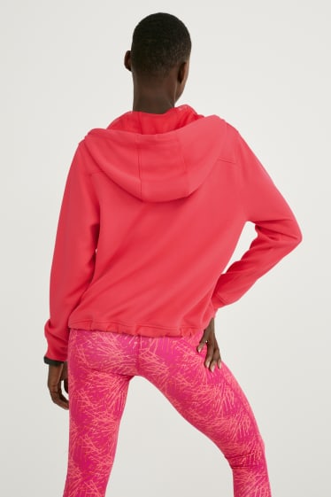 Women - Active hooded sweatshirt - Running - 4-Way Stretch - pink