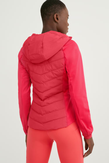 Women - Outdoor jacket with hood - running - THERMOLITE® - pink