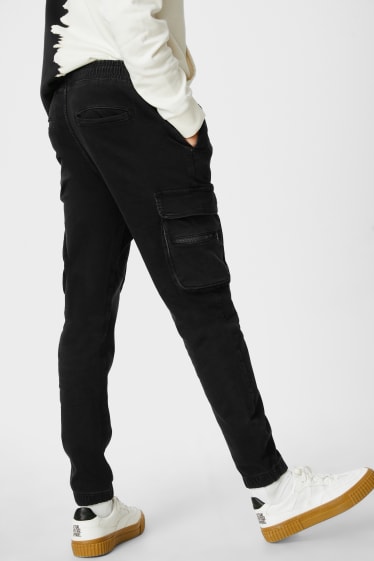 Men - CLOCKHOUSE - slim jeans - cargo jeans - black