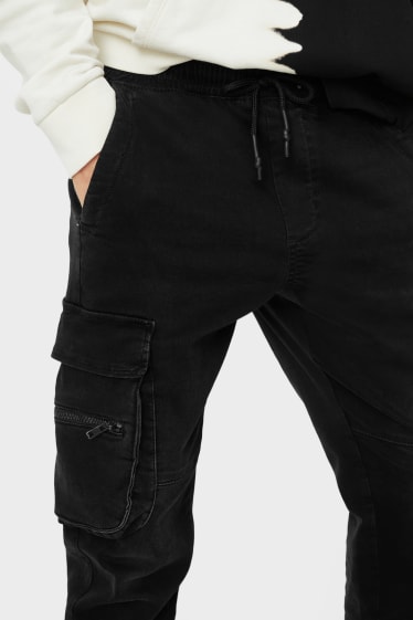 Men - CLOCKHOUSE - slim jeans - cargo jeans - black