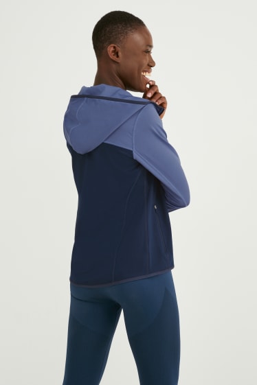 Dames - Functionele jas met capuchon - running - 4 Way Stretch - donkerblauw