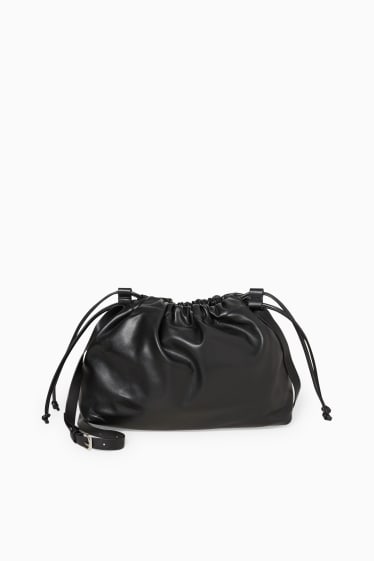 Women - Shoulder bag - faux leather - black