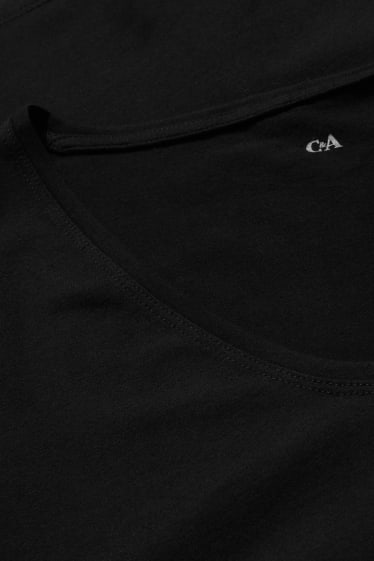 Dames - Set van 3 - basic-T-shirt - zwart