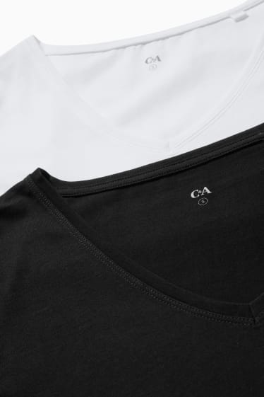 Donna - Confezione da 2 - t-shirt basic - bianco / nero