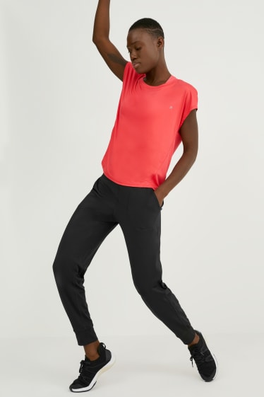 Dámské - Funkční teplákové kalhoty - fitness - 4 Way Stretch - černá