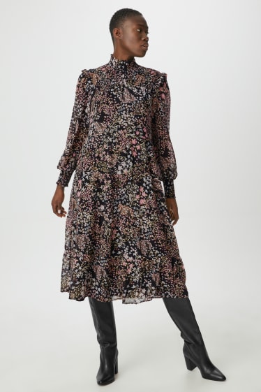 Women - Dress - floral - black