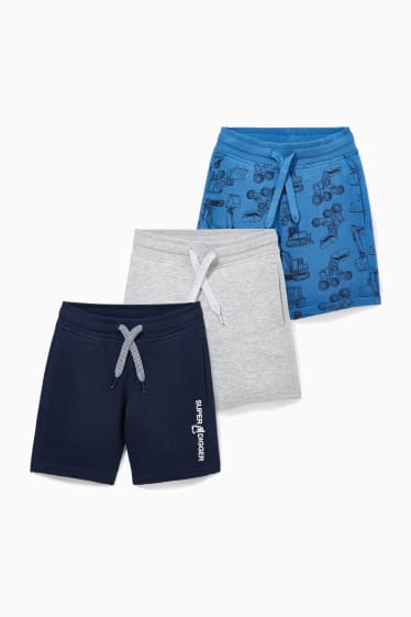 Niños - Pack de 3 - shorts deportivos - azul oscuro