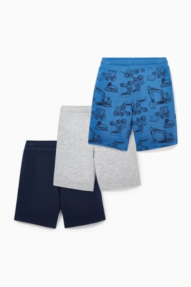 Niños - Pack de 3 - shorts deportivos - azul oscuro