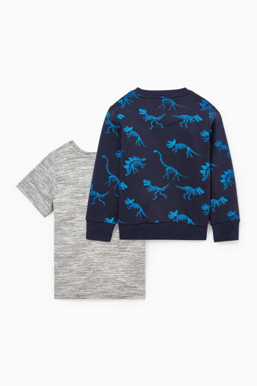 Dzieci - Zestaw - koszulka z krótkim rękawem i bluza dresowa - 2 części - ciemnoniebieski