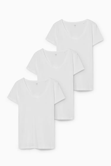 Femei - Multipack 3 buc. - tricou Basic - alb