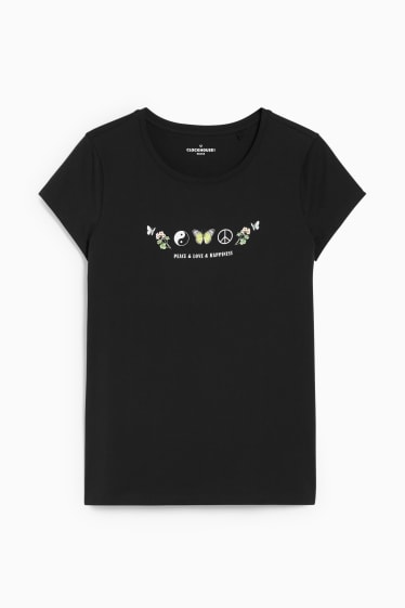 Damen - CLOCKHOUSE - Basic-T-Shirt - schwarz