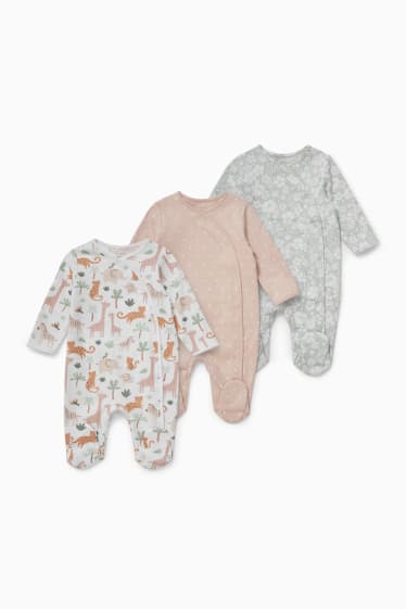 Baby's - Set van 3 - baby-pyjama - wit / groen