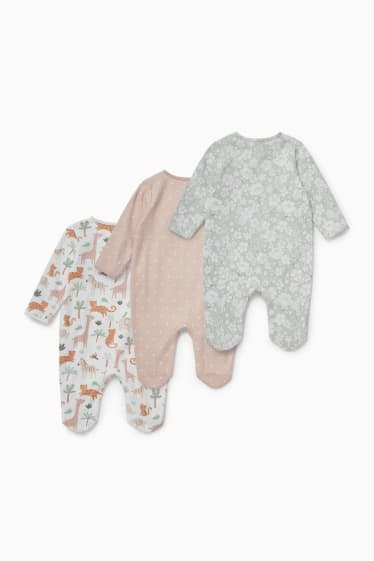 Babies - Multipack of 3 - baby sleepsuit - white / green