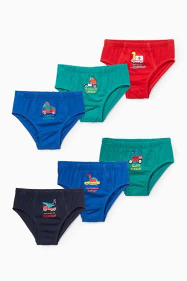 Bambini - Confezione da 6 - dinosauri - slip - verde