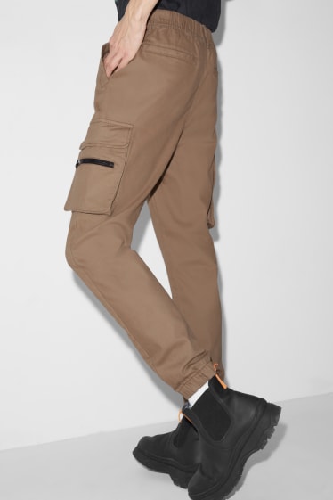 Hommes - CLOCKHOUSE - pantalon cargo - slim fit - marron clair