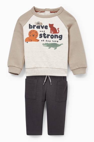 Babies - Baby outfit - 2 piece - dark gray