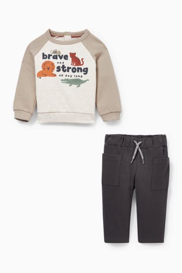 Babies - Baby outfit - 2 piece - dark gray