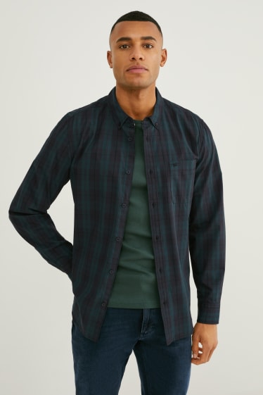 Hombre - MUSTANG - camisa - regular fit - button down - de cuadros - azul